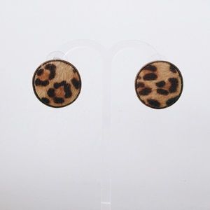 💎 Leopard fur vintage style earrings